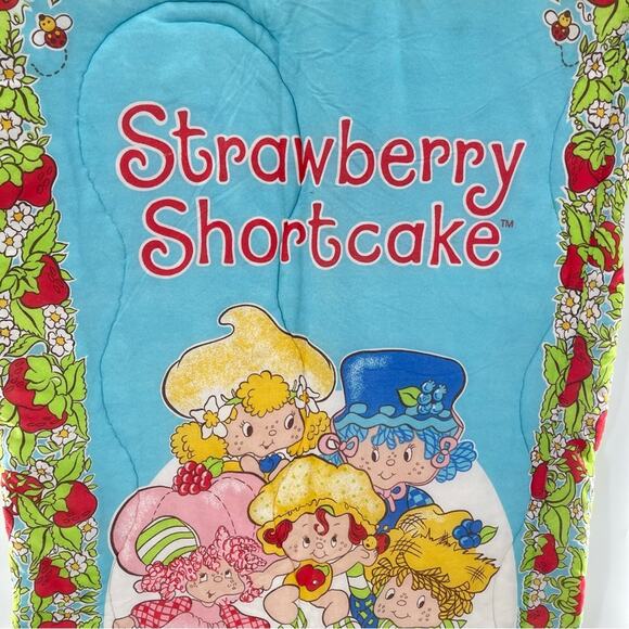 Vintage 80’s Strawberry Shortcake and Friends Colotful Characters Sleeping Bag - Picture 3 of 14